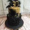 Black and gold 30th birthday cake